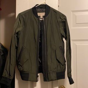 Michael Kors green bomber jacket